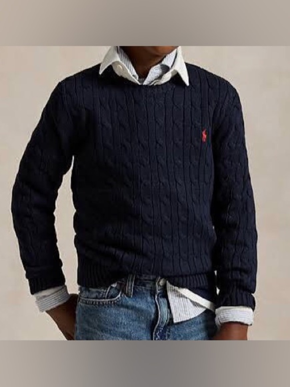 Polo Ralph Lauren Boys' Navy Cable-Knit Sweater